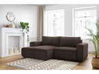 Nihad - Sofá esquinero fijo compacto - Terciopelo acanalado - Esquina izquierda