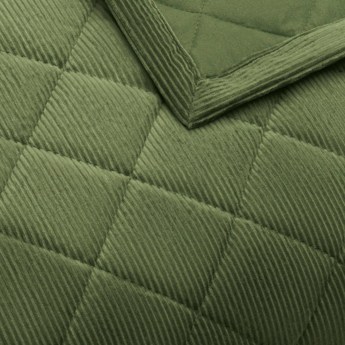 Sprei van ribfluweel - Diamond Groen