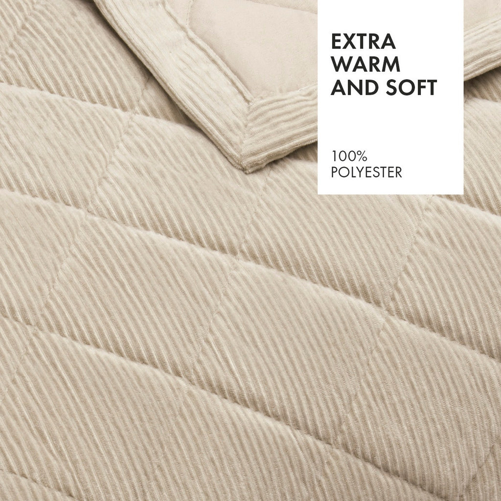 Sprei van ribfluweel - Diamond Taupe