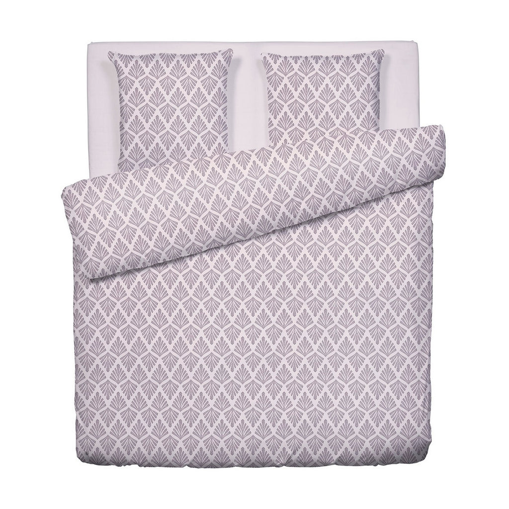 Funda Nórdica + 2 Fundas De Almohada Satén De Algodón - Vibrancia Vegetal Violeta Claro / Violeta Claro