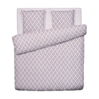 Funda Nórdica + 2 Fundas De Almohada Satén De Algodón - Vibrancia Vegetal Violeta Claro / Violeta Claro