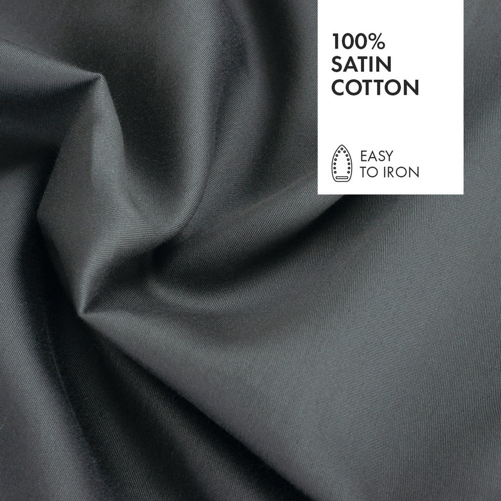 Cotton Sateen Flat Sheet - Plain 1 Baratta Grey 02