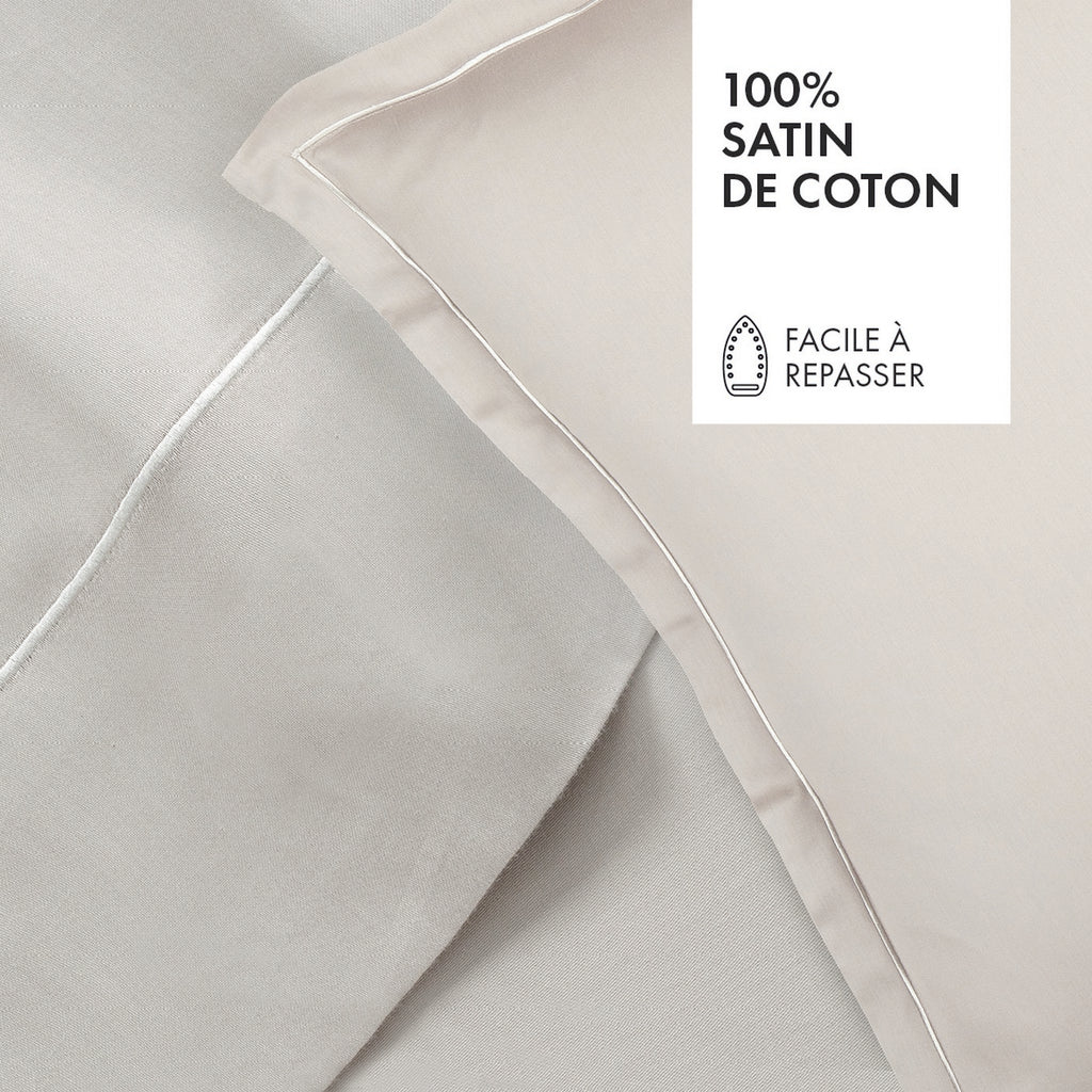 Cotton Sateen Pillowcase - Plain 1 Baratta Taupe 05