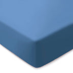Cotton Sateen Fitted Sheet - Plain Blue