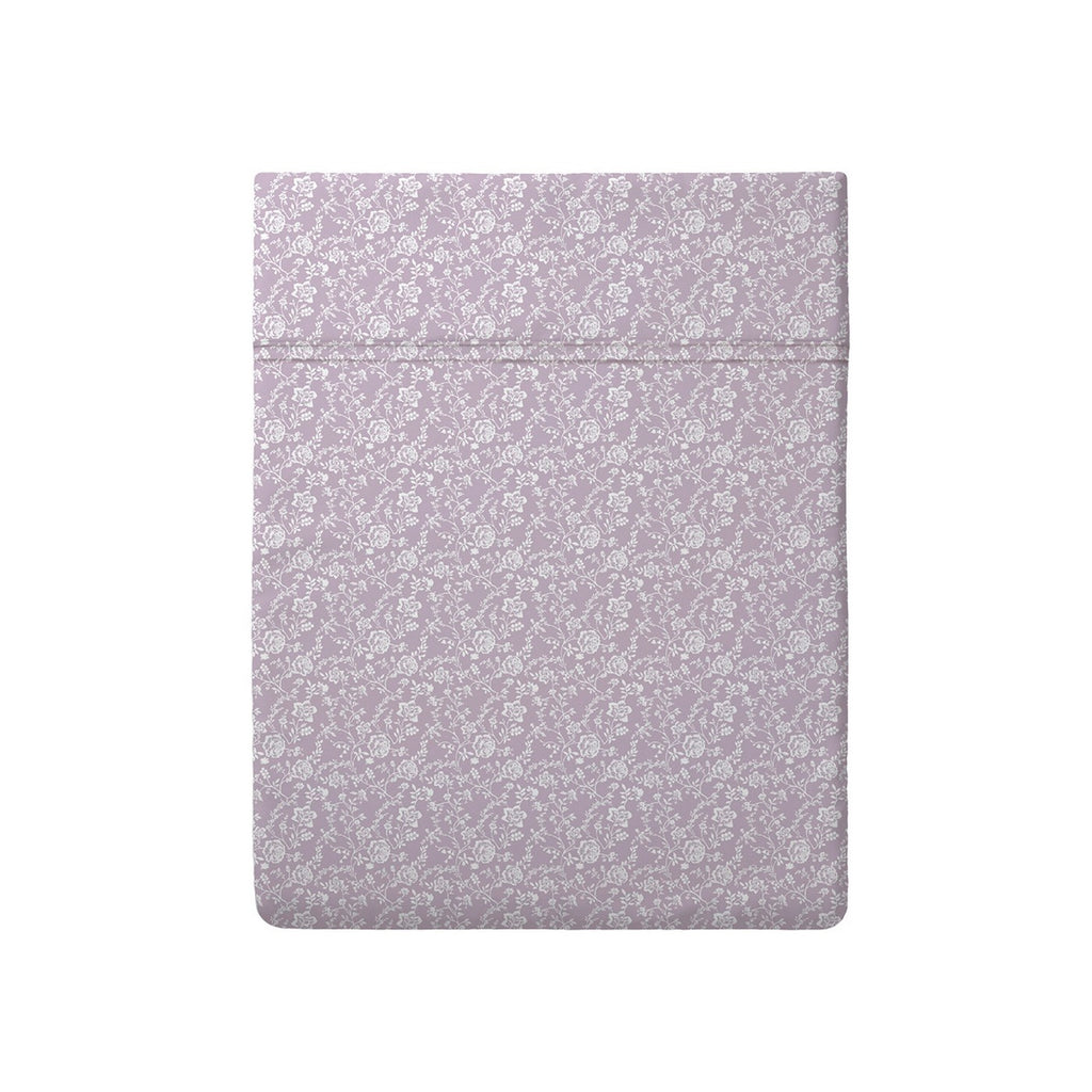 Baby-Betttuch aus Baumwollsatin - Blumen Lavendel