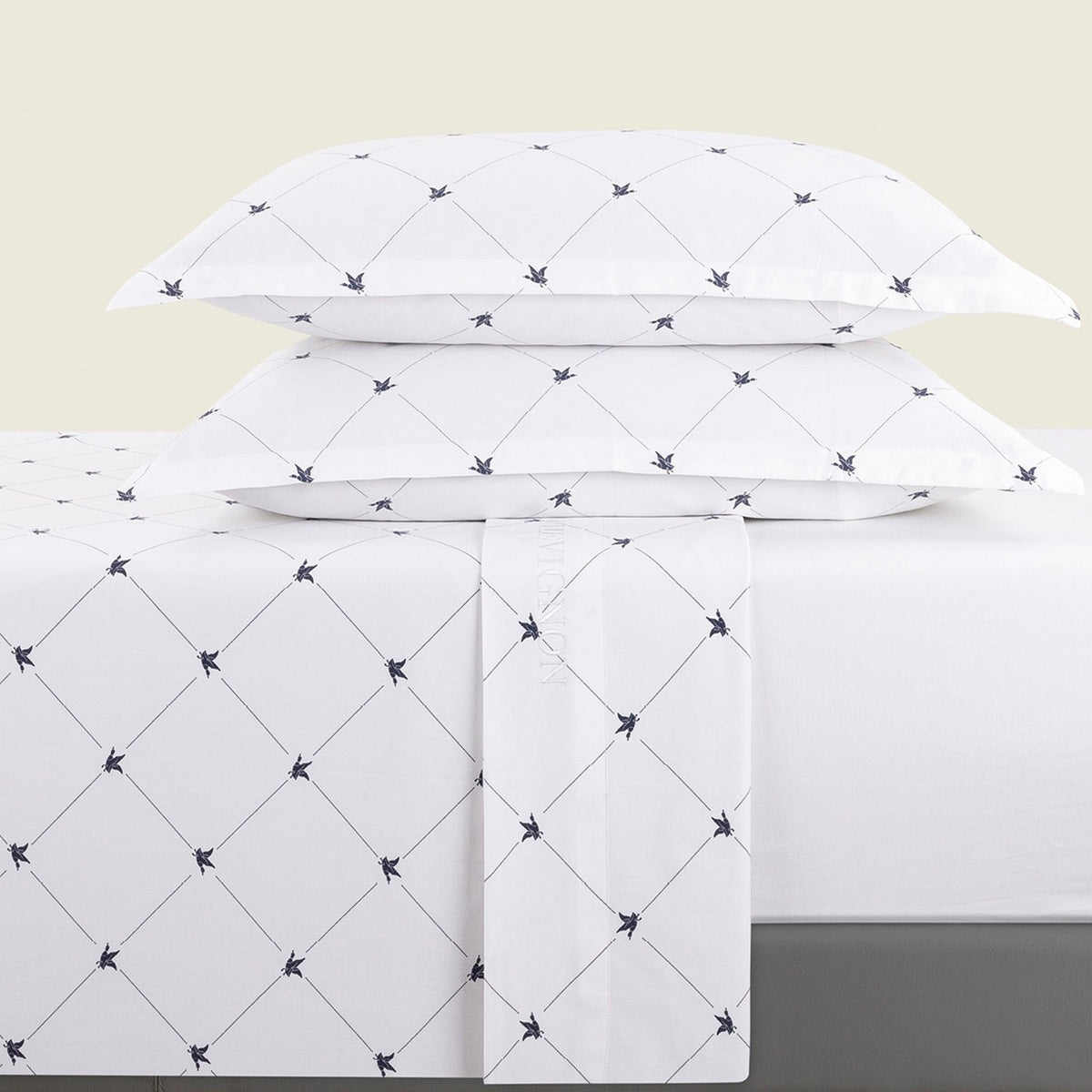 Cotton Sateen Sheet Set - Canards Evy White