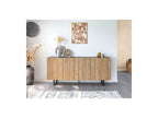 Opera - Low 4-Door Sideboard - Oak Effect and Black Marble Imitation