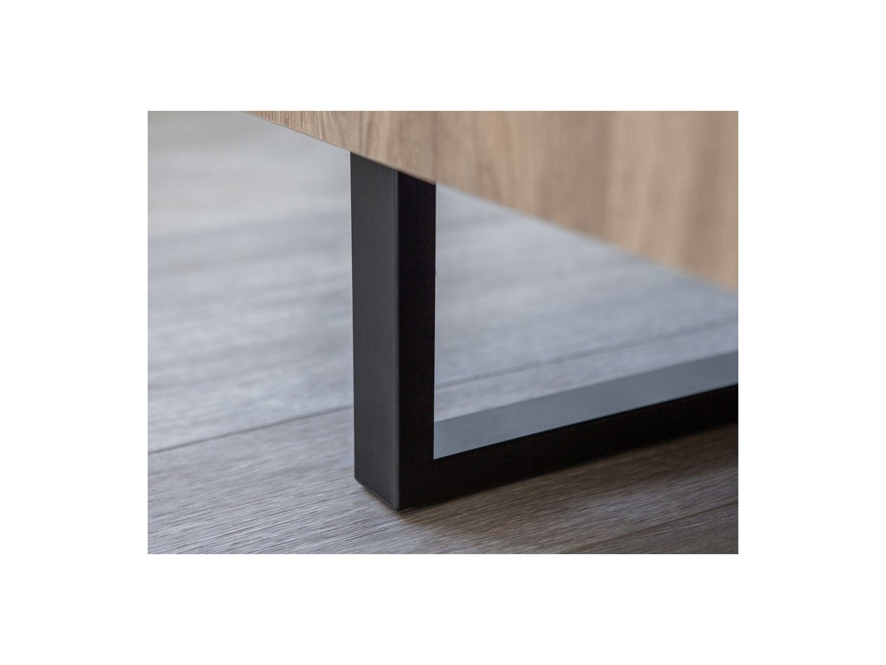 Opera - Low 4-Door Sideboard - Oak Effect and Black Marble Imitation