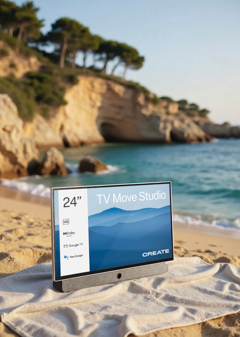 Tv Move Studio - Téléviseur Intelligent Portable 24" Avec Batterie Et Écran Antireflet