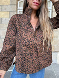 Céleste brown leopard denim jacket