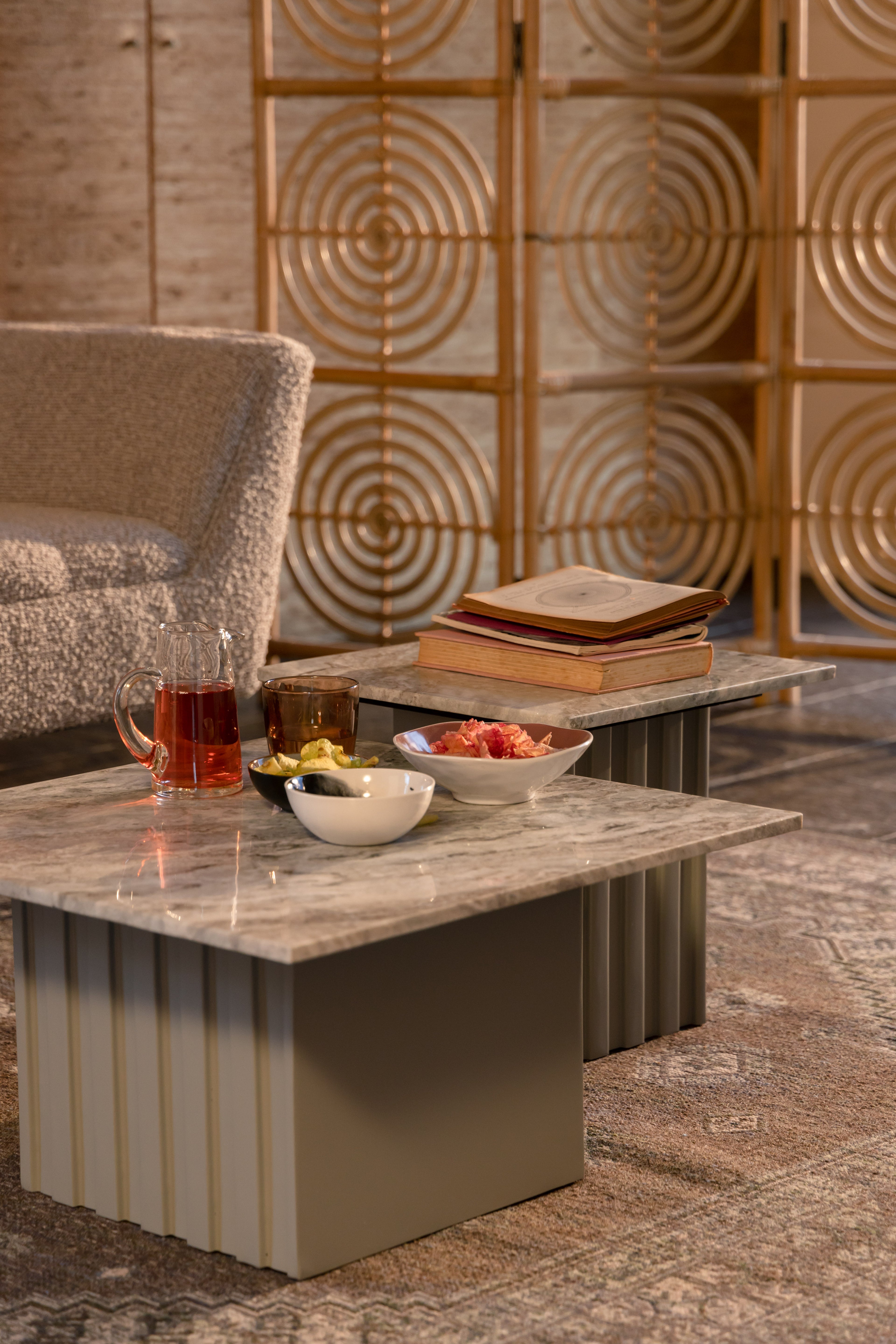 Clayton - Coffee Table - Solid Marble - Green/Beige