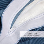 Uni - Housse De Pouf Velours Côtelé - Bleu