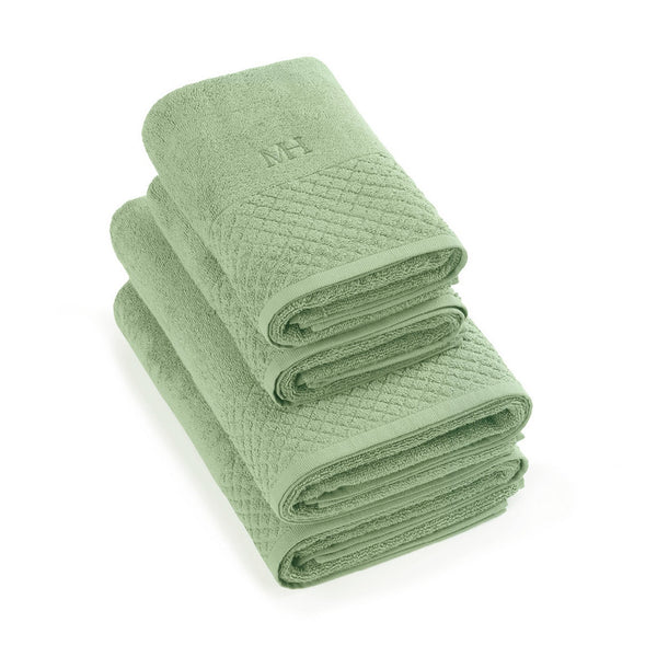 Eden - Set De 2 Serviettes + 2 Draps De Bain - Vert Amande