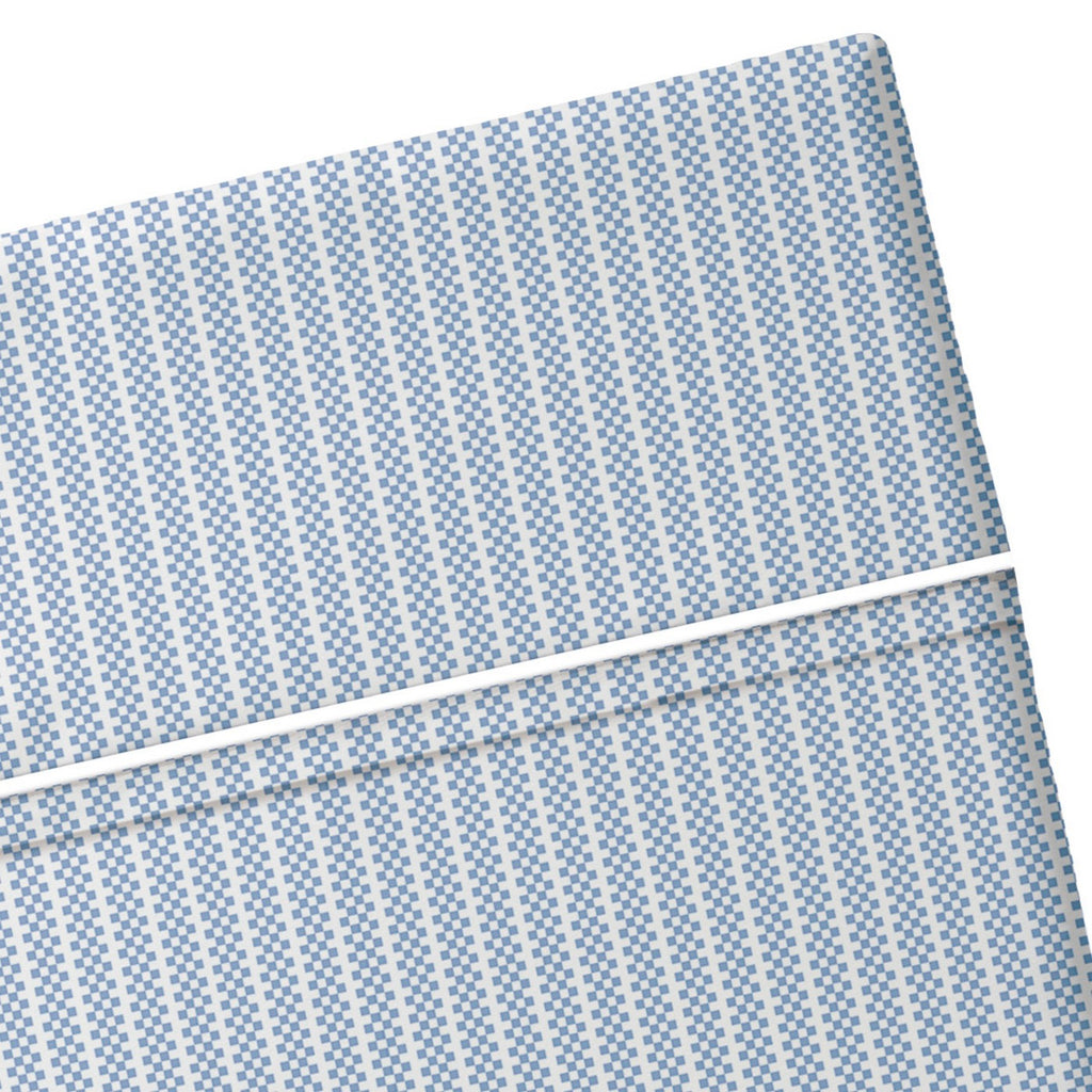 Dauphine - Drap Plat - Coton Percale - Bleu Clair