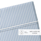 Dauphine - Drap Plat - Coton Percale - Bleu Clair