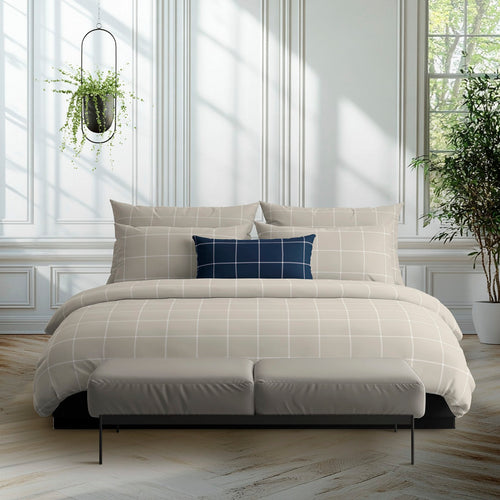 Amélia - Housse De Couette + 1 ou 2 Taie(s) D'Oreiller - Satin De Coton - Taupe
