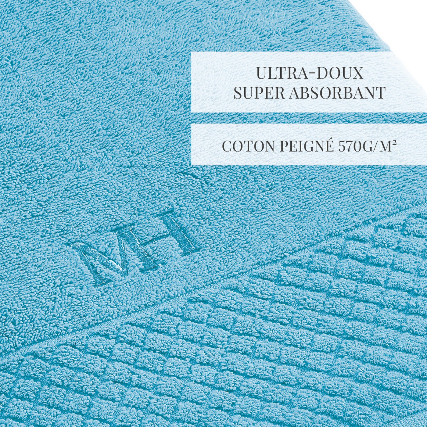 Eden - 4 Serviettes D'Invitées - Turquoise