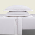 Paris - Ensemble De Draps - Satin De Coton - Gris / Blanc