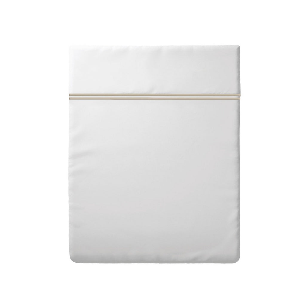 Paris - Drap Plat - Satin De Coton - Taupe / Blanc