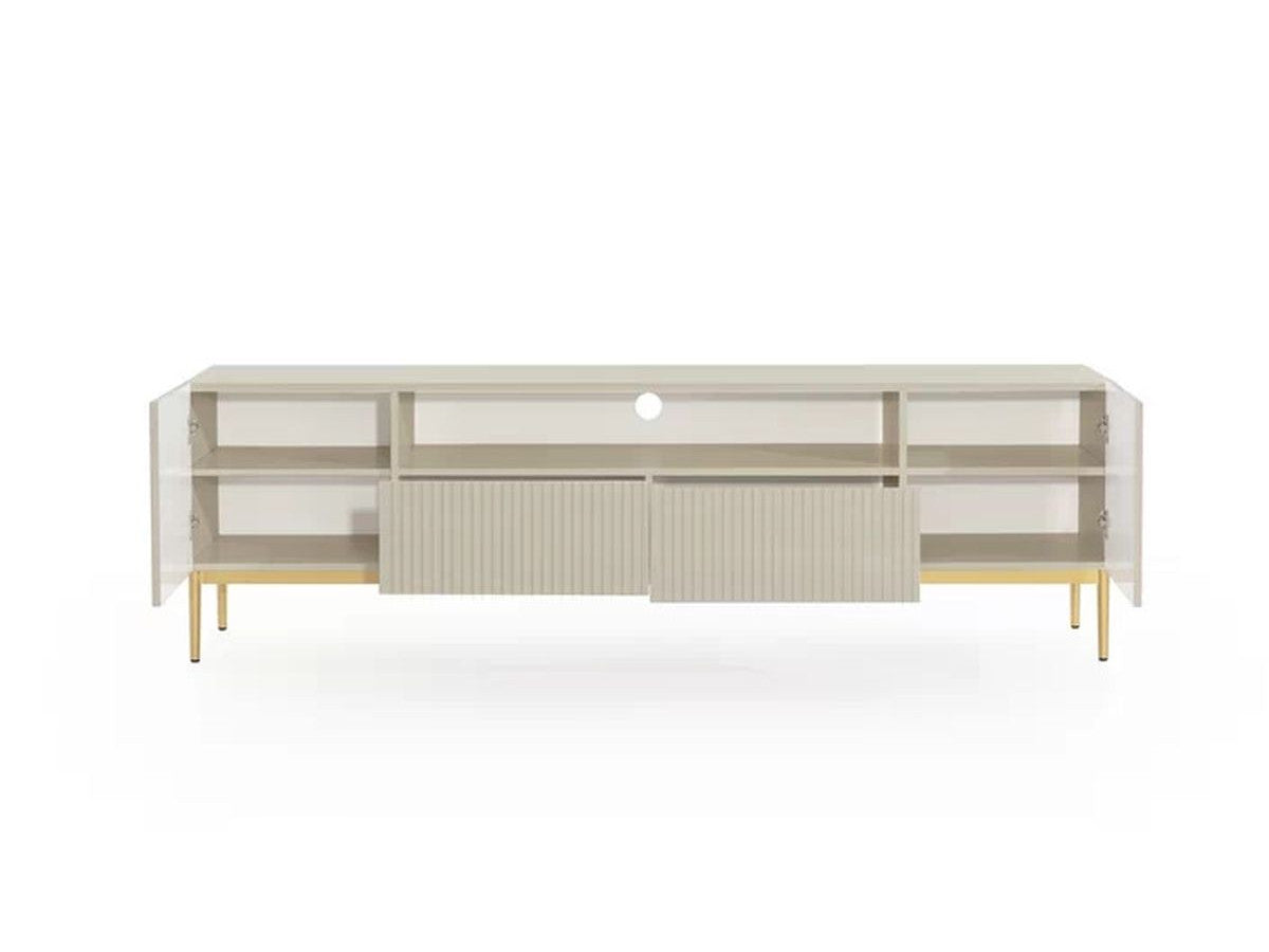 Kasha - TV Unit with Open Compartment - Gold Legs