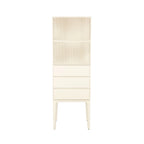 June 1 Porte 3 Tiroirs - Armoire - Chêne massif - Beige