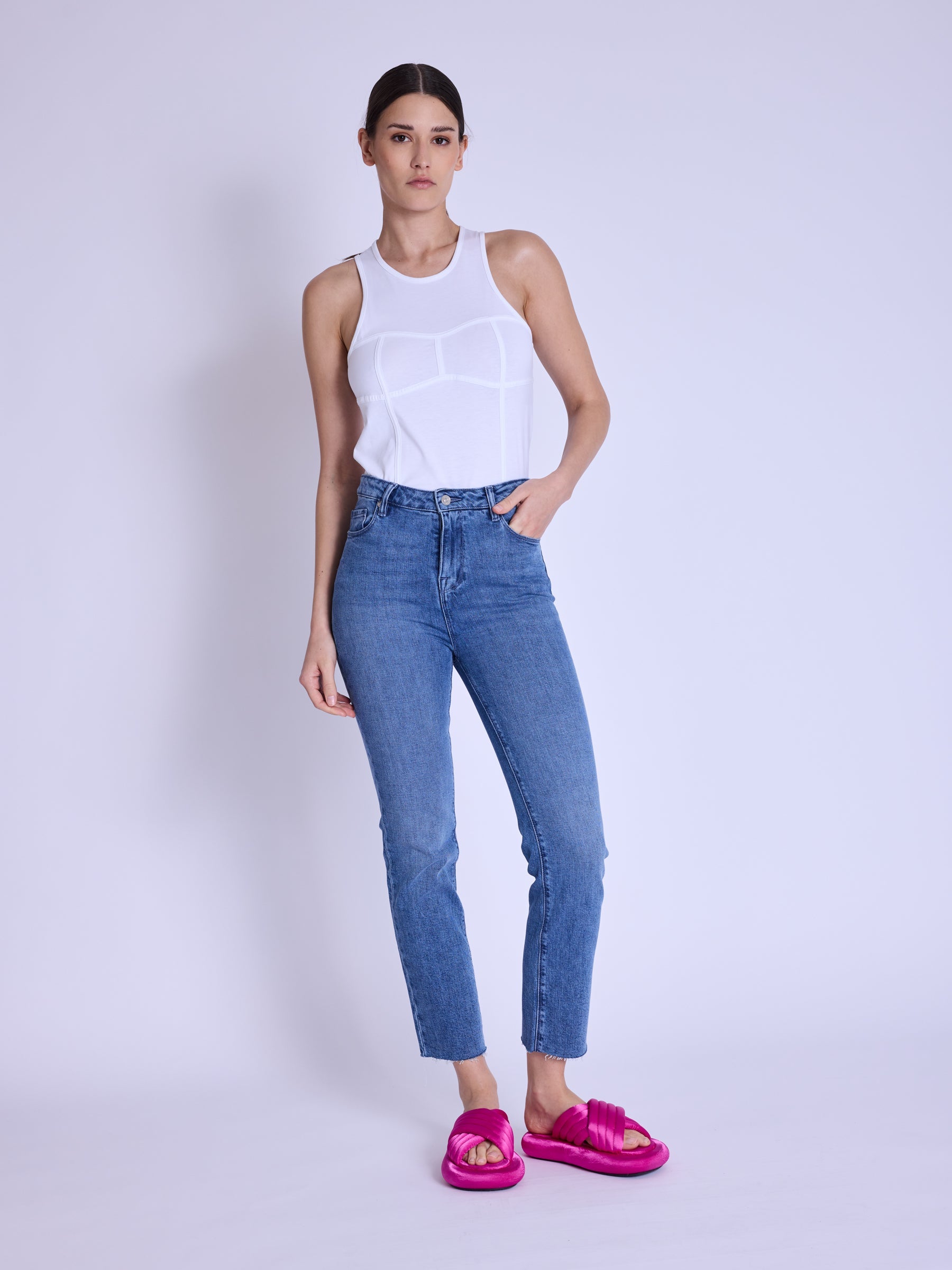 Berenice - Jean Slim - Medium-Blue-Denim