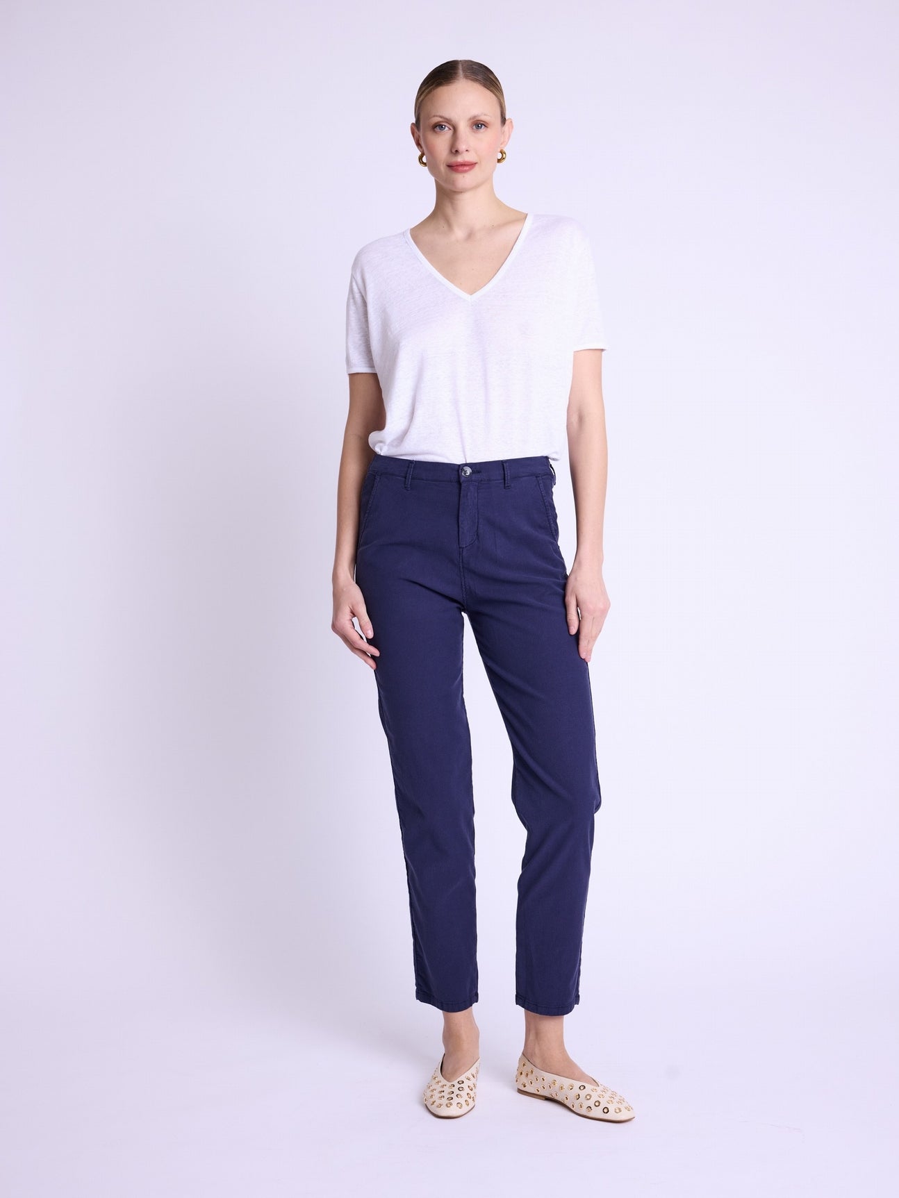 Berenice - Pantalon Casual Uni - Navy