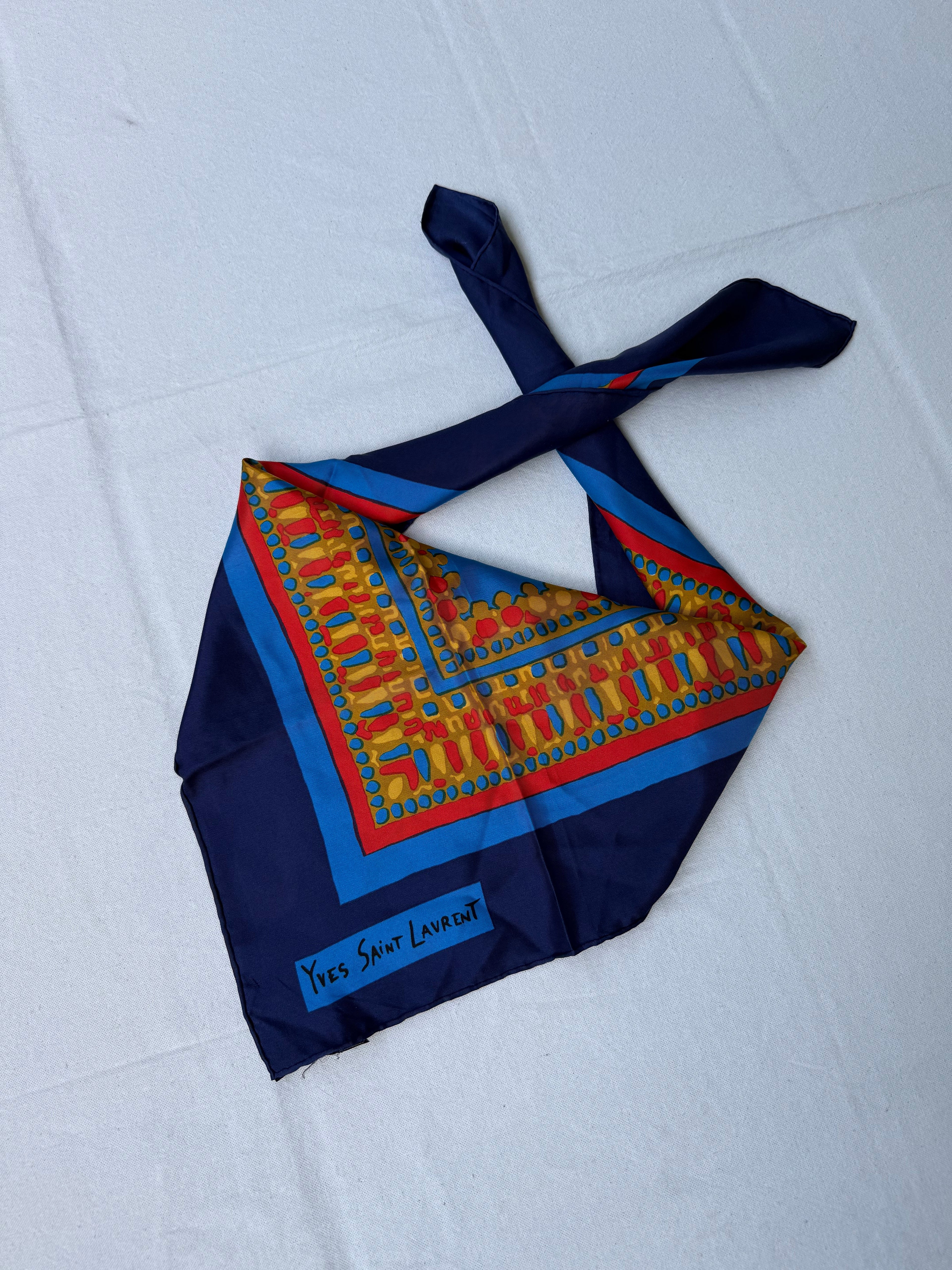 Yves Saint Laurent Scarf – Colorful Graphic Patterns