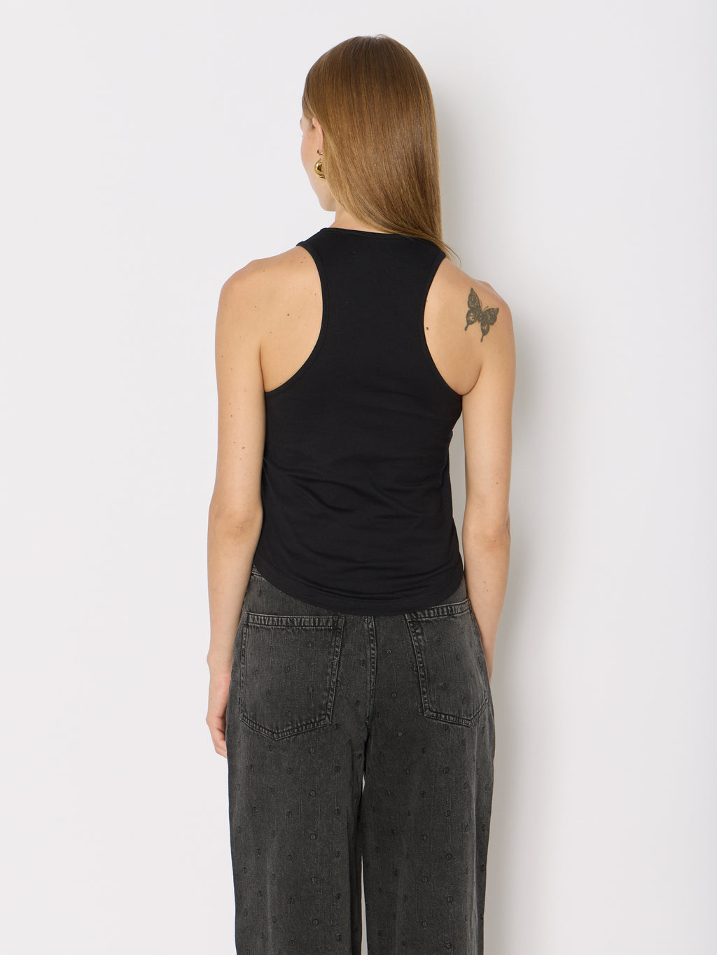 Rd Corset Collar Tank Top - Black