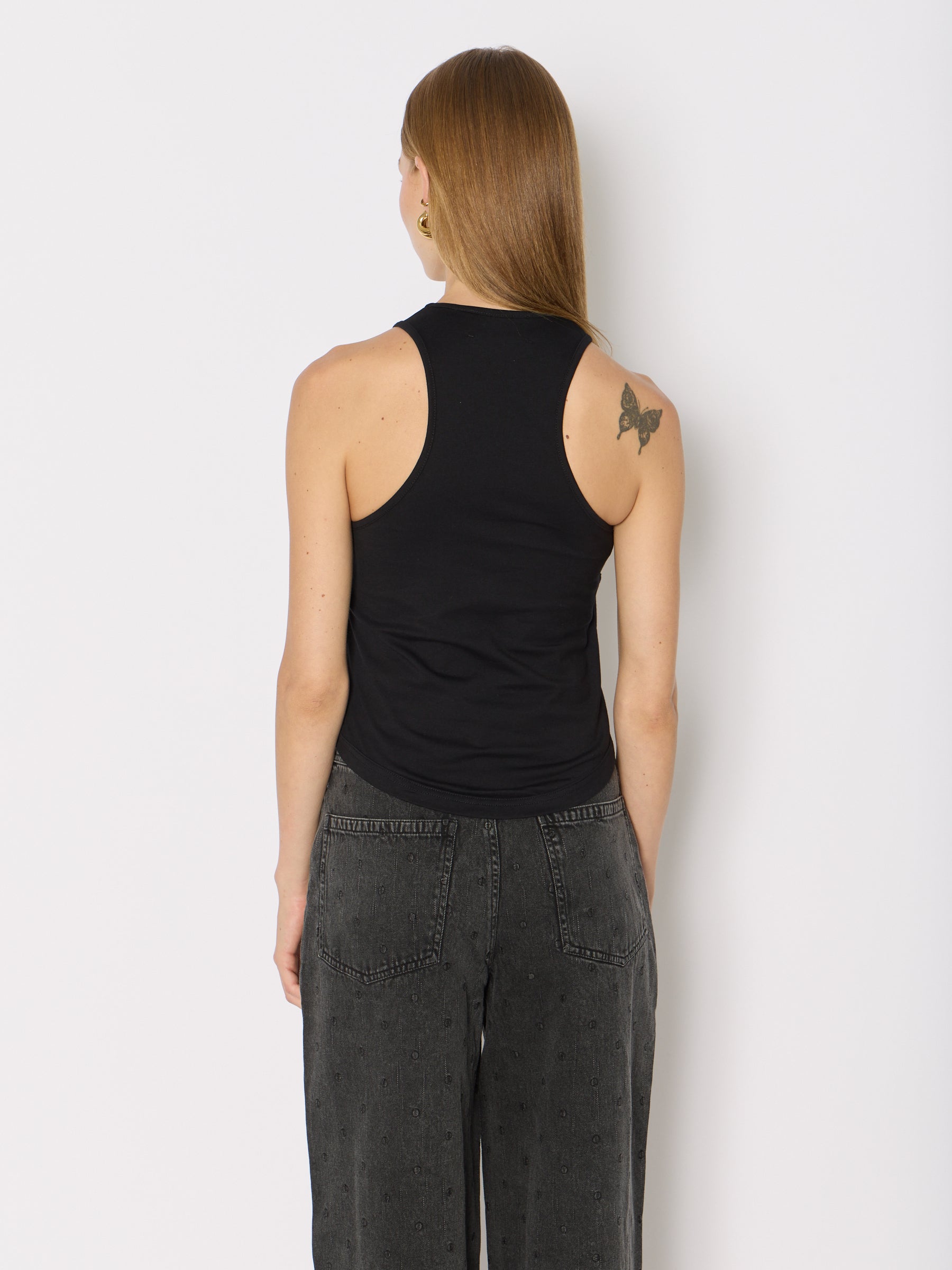 Rd Corset Collar Tank Top - Black
