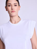 Tshirt Col Rond Corset - White