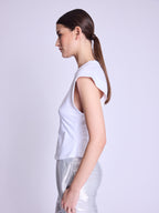 Tshirt Col Rond Corset - White