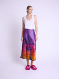 Long Skirt A Godet - Sunset-Print