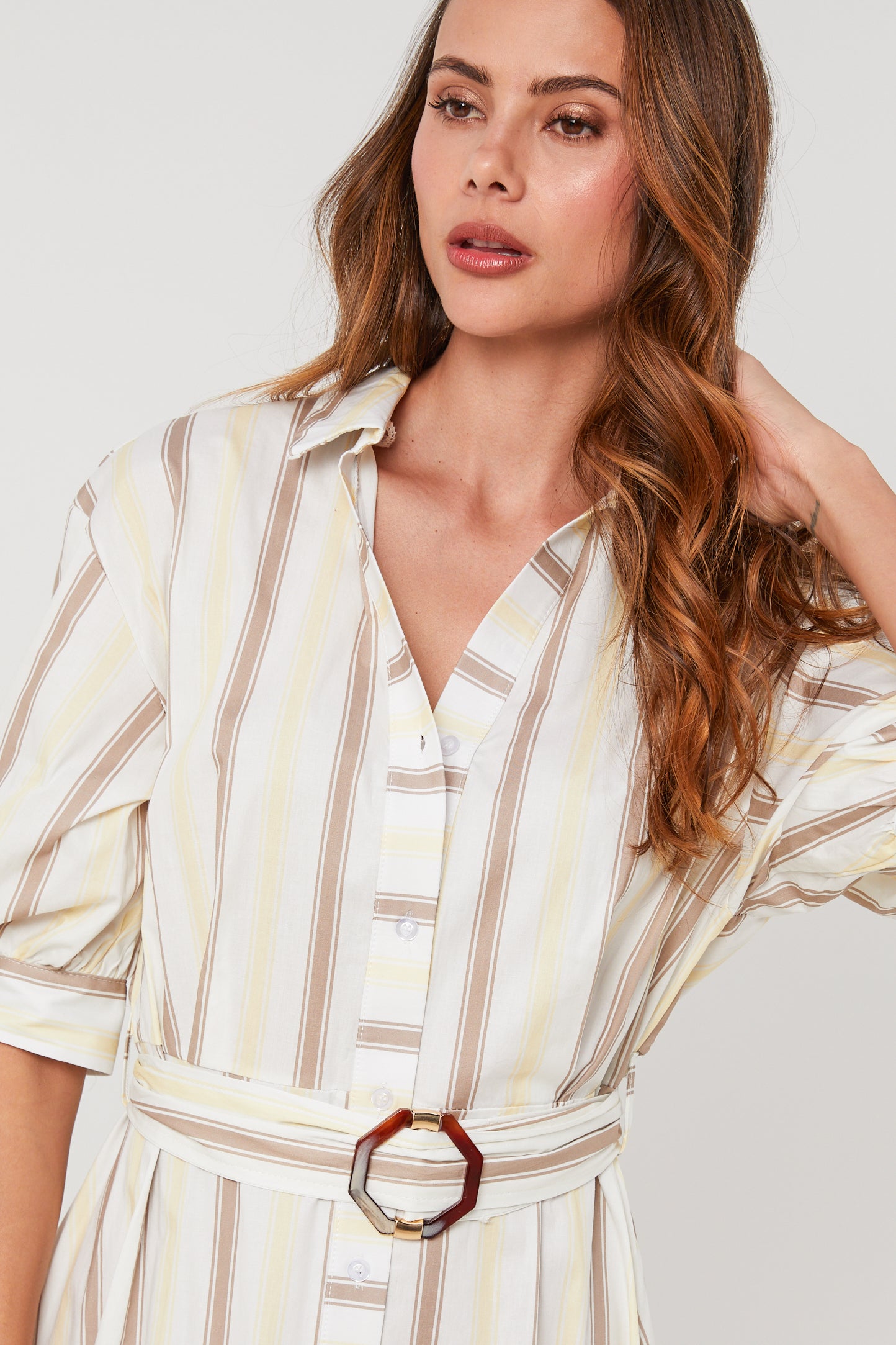Vestido - Amarillo Blanco - Mujer