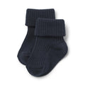 Chaussettes En Laine Côtelée Ziggy - Navy - Bébé