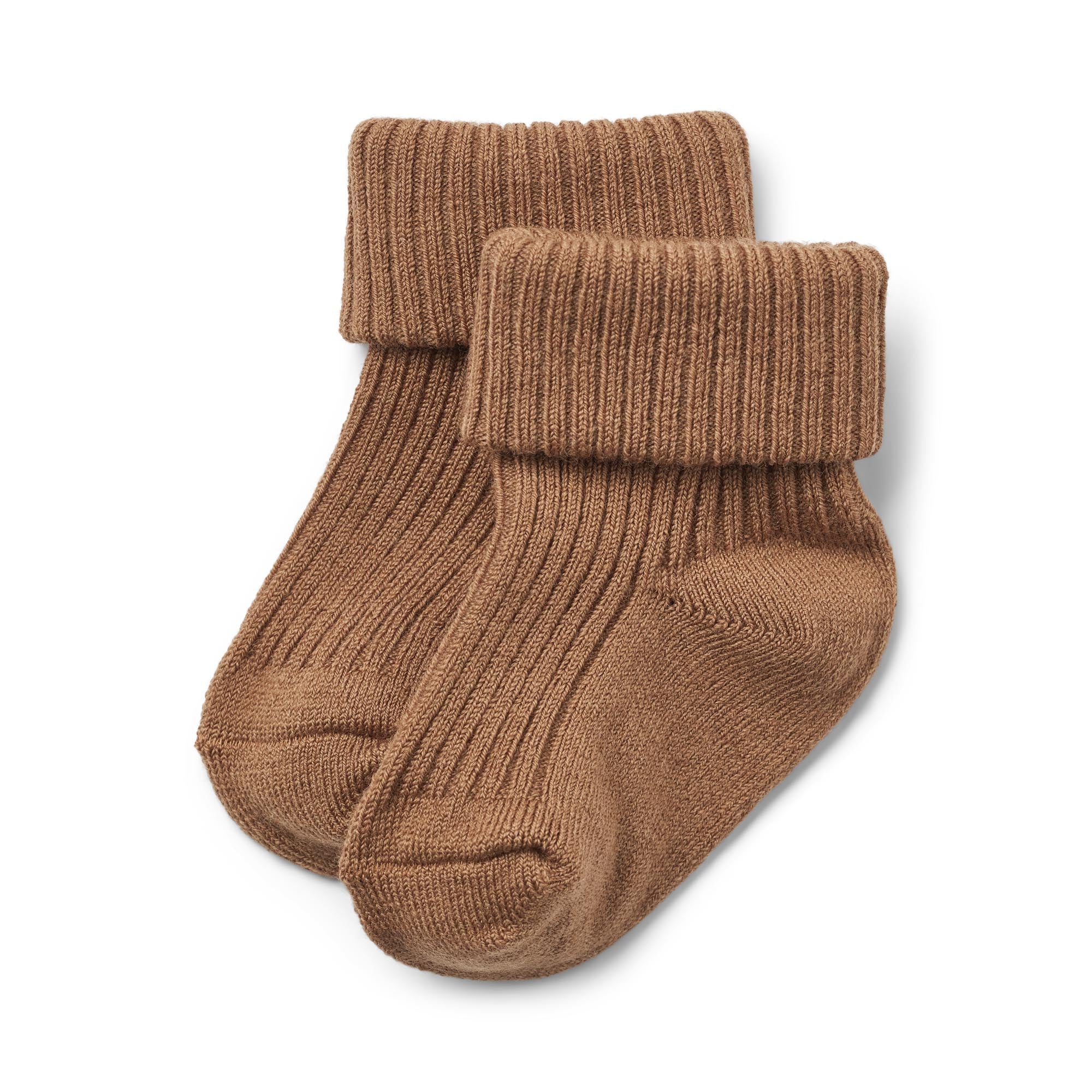Chaussettes En Laine Côtelée Ziggy - Caramel - Bébé