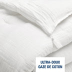 Eiderdown With Tassels Cotton Gauze - Plain - Pure White