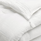Eiderdown With Tassels Cotton Gauze - Plain - Pure White