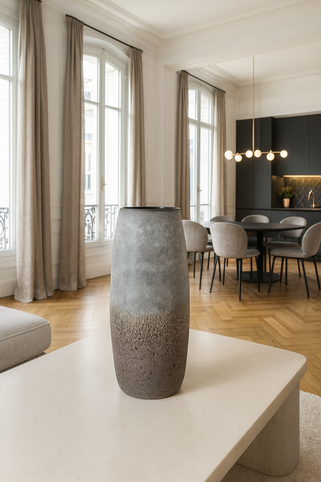 Terea - Vase - Verre - Taupe/Gris