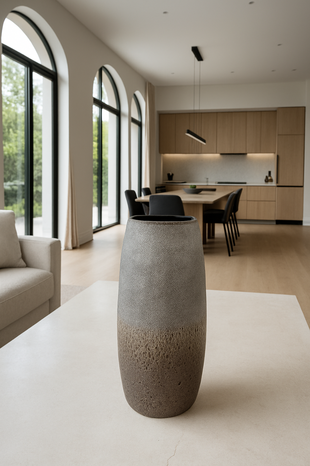 Terea - Vase - Verre - Taupe/Gris