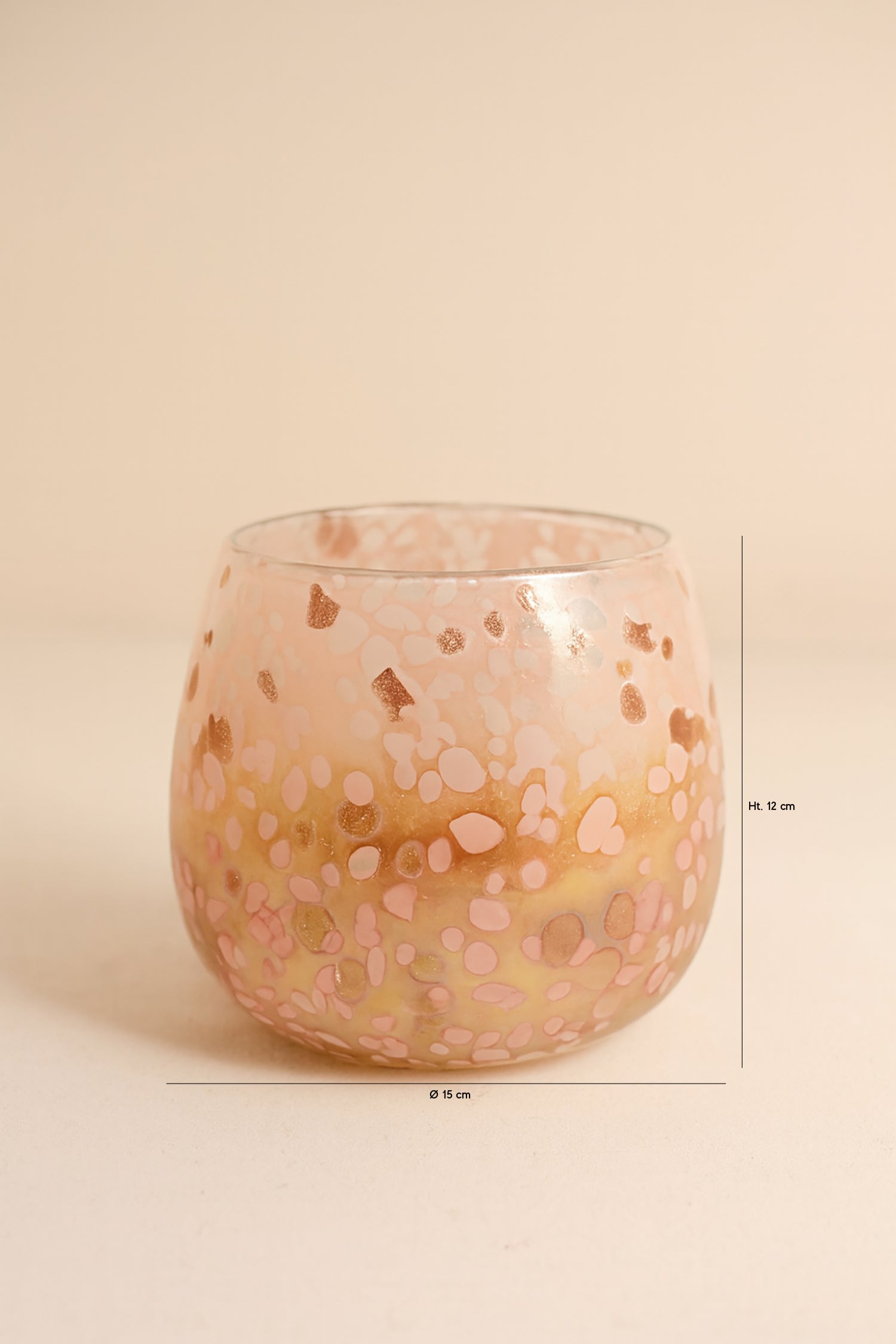 Coppra Blown Glass Pot - Powder Pink