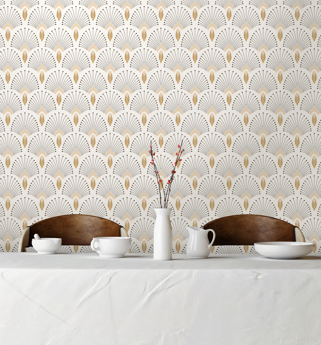 Rollo de Papel Pintado 1925 - Beige Dorado