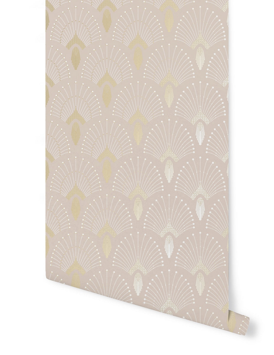 Rollo de papel pintado 1925 - Rosa dorado