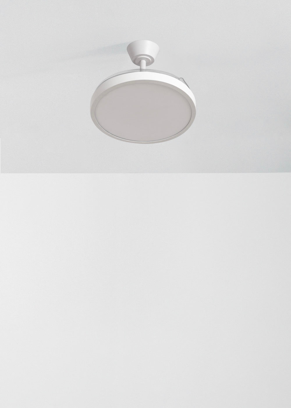 Wind Clear Studio - Ventilateur De Plafond 40W Silencieux Avec Pales Rétractables Et Lumière Led - Blanc