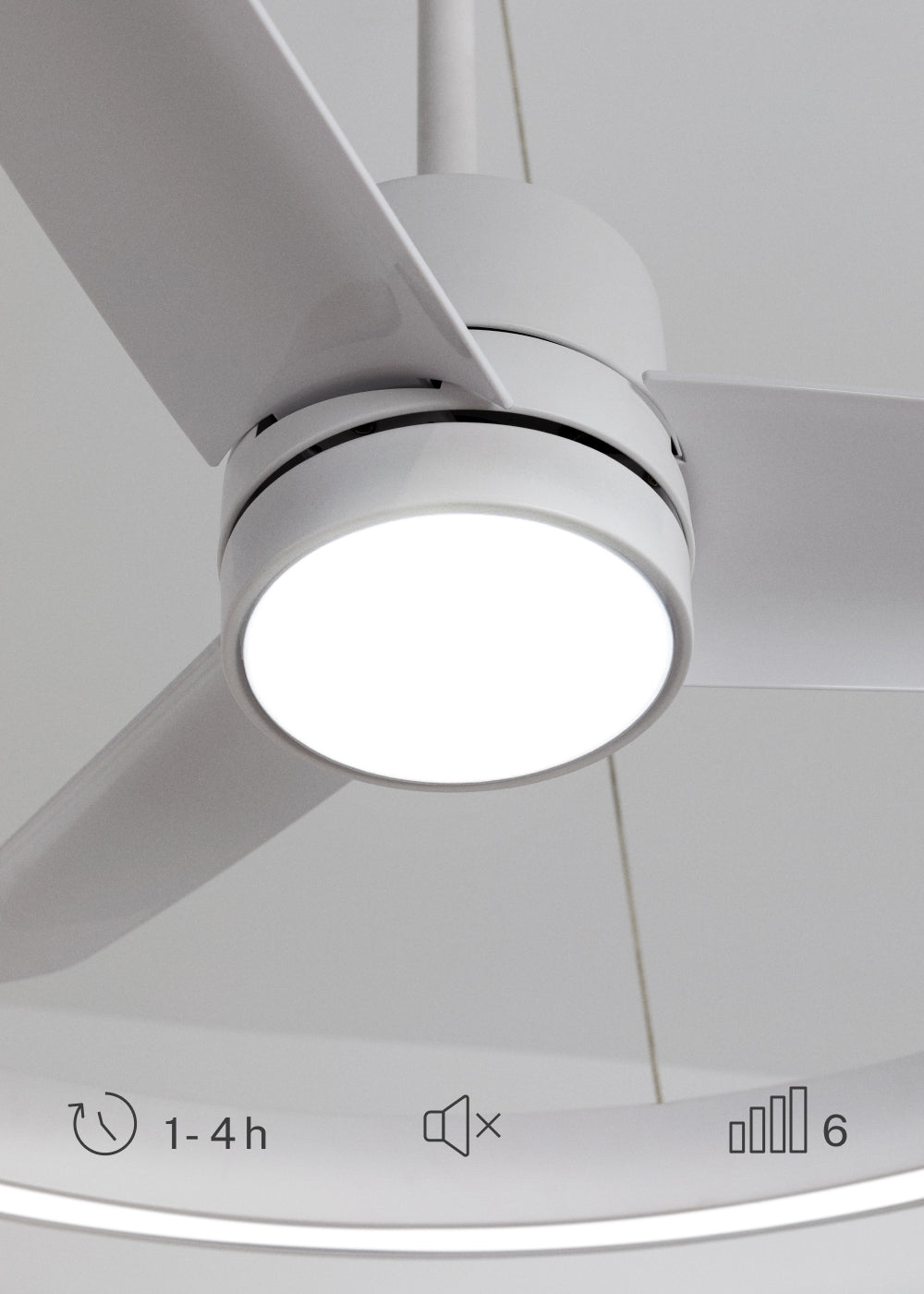 Wind Halo - Ventilador De Techo Silencioso 36W Ø108Cm Con Aro De Luz LED