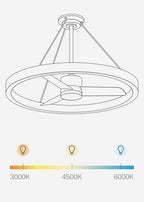 Wind Halo - Ventilador De Techo Silencioso 36W Ø108Cm Con Aro De Luz LED