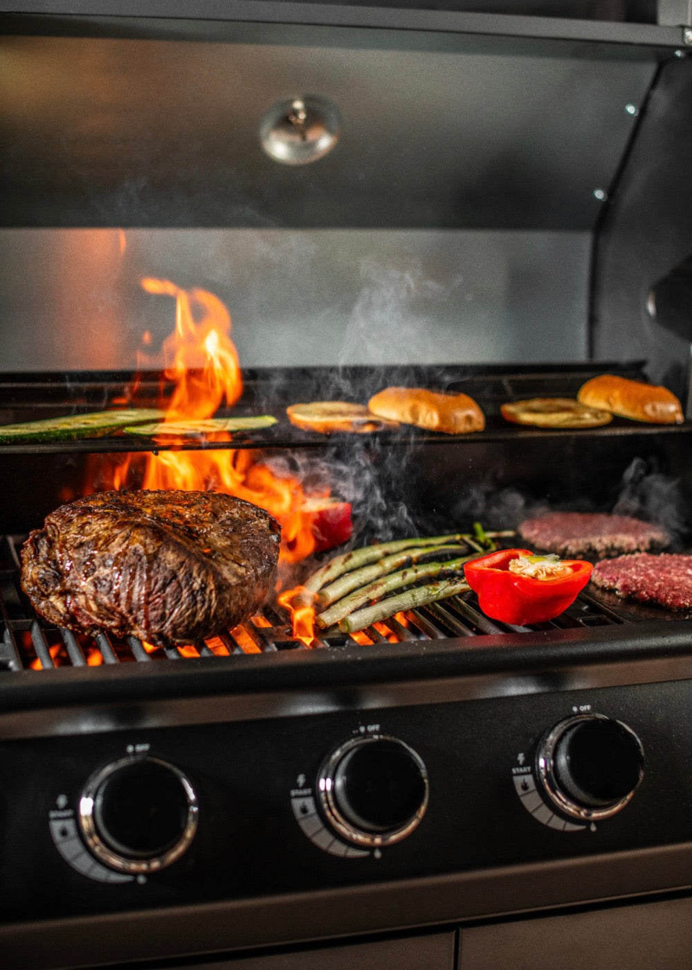 Bbq Gas Burner Pro  - Barbecue À Gaz Avec Brûleur Latéral Et Table D’Appoint - Noir