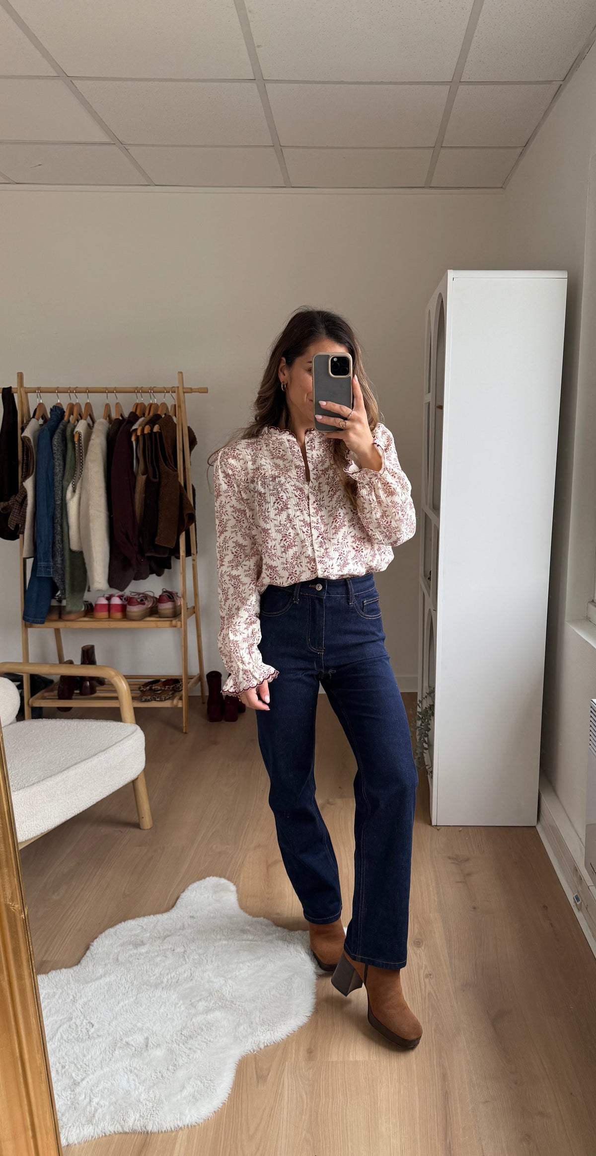 Vaquero recto Solange en denim bruto
