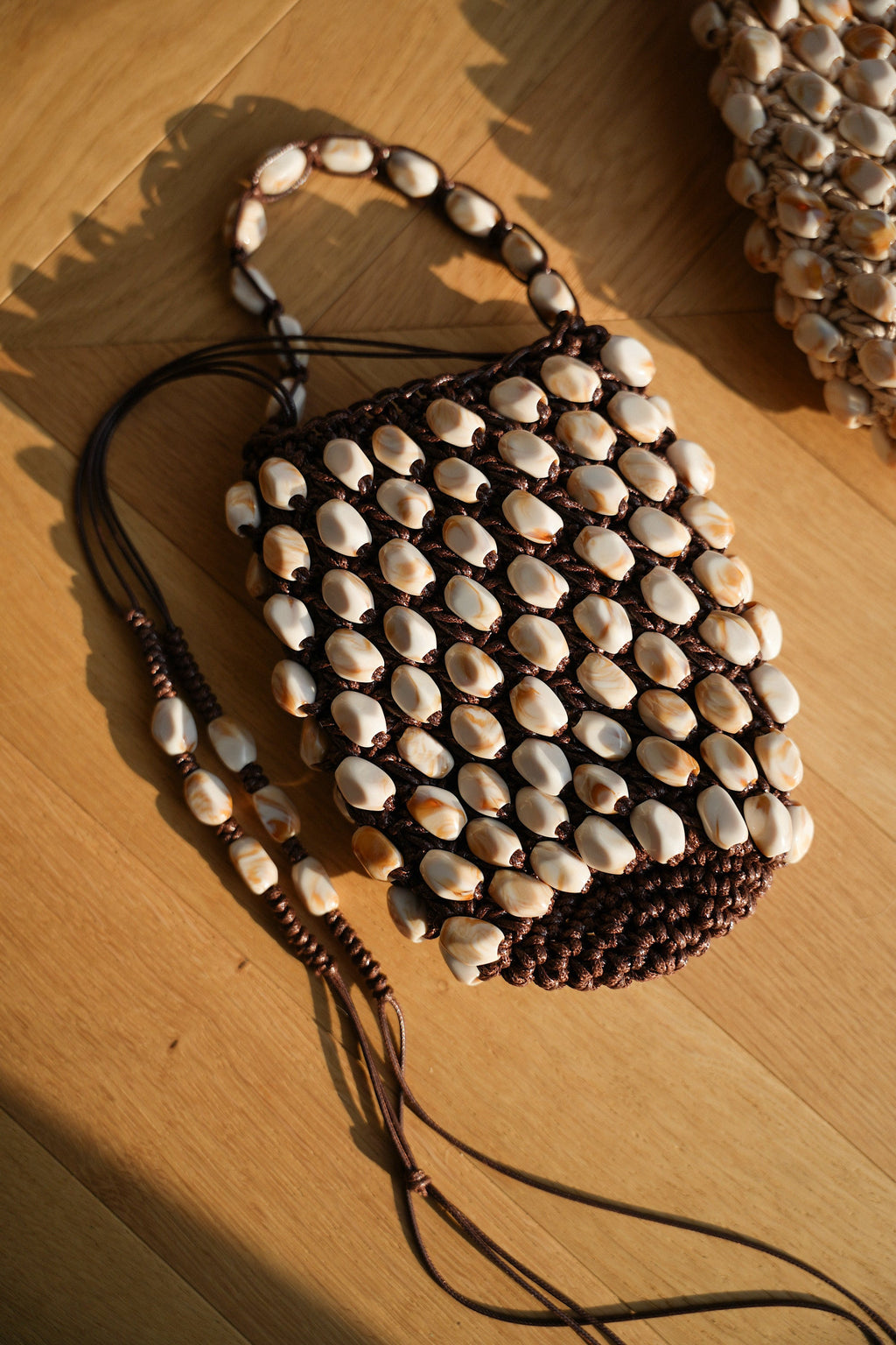 Suzana Beaded Bag - Chocolate