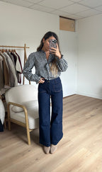 Léonor Blusa Vichy Azul Marino